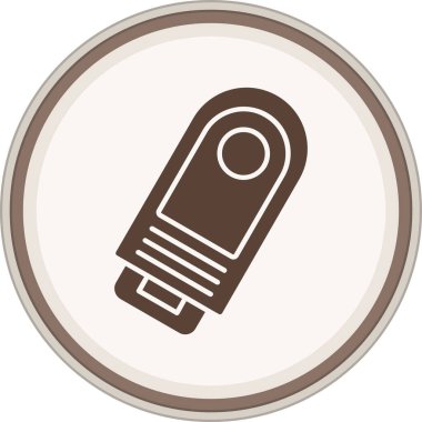 Wax Glyph brown circle. Vector Illustration For Web Use