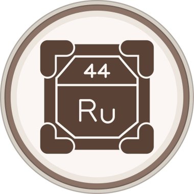 Ruthenium Glyph kahverengi daire. Web Kullanımı için Vektör İllüstrasyonu