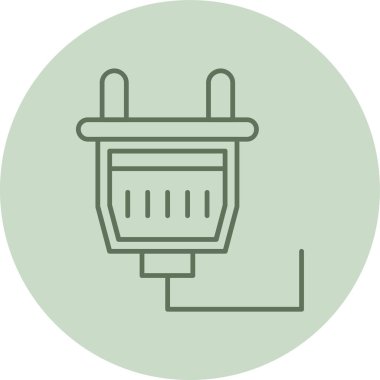 Plug green Circle. Vector Illustration For Web Use