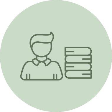 Librarian green Circle. Vector Illustration For Web Use