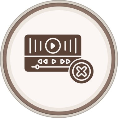 Delete Glyph brown circle. Vector Illustration For Web Use