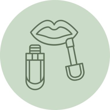 Dudak parlatıcısı yeşil daire. Web Kullanımı için Vektör İllüstrasyonu