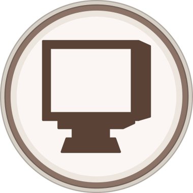 Bilgisayar sembolü kahverengi daire. Web Kullanımı için Vektör İllüstrasyonu