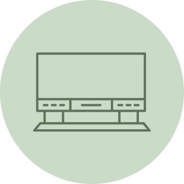 Bilgisayar Yeşil Çember. Web Kullanımı için Vektör İllüstrasyonu