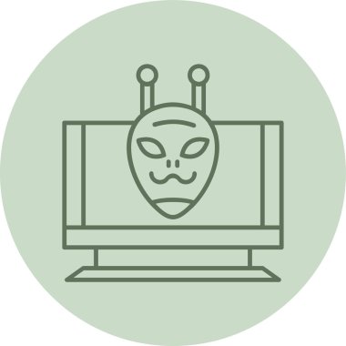 Uzaylı yeşil çemberi. Web Kullanımı için Vektör İllüstrasyonu