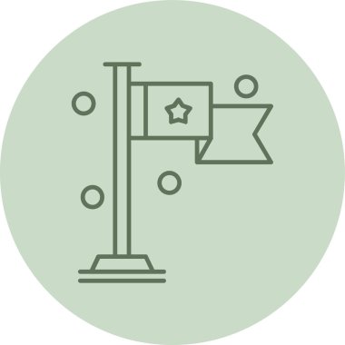 Bayrak yeşili daire. Web Kullanımı için Vektör İllüstrasyonu