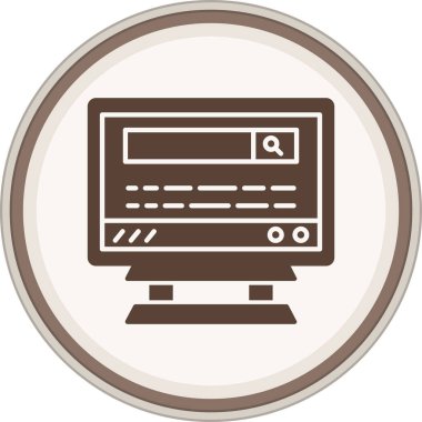 Glyph kahverengi çemberi arayın. Web Kullanımı için Vektör İllüstrasyonu