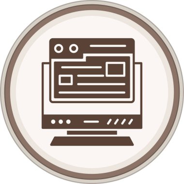 Tarayıcılar Glyph kahverengi daire. Web Kullanımı için Vektör İllüstrasyonu