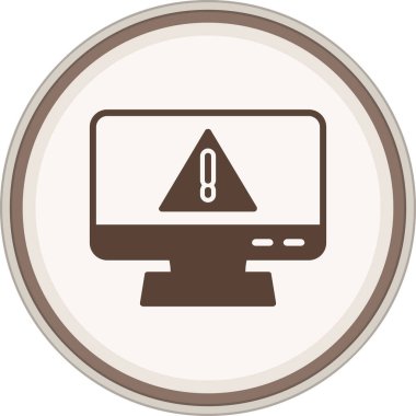 Alert Sign Glyph brown circle. Vector Illustration For Web Use