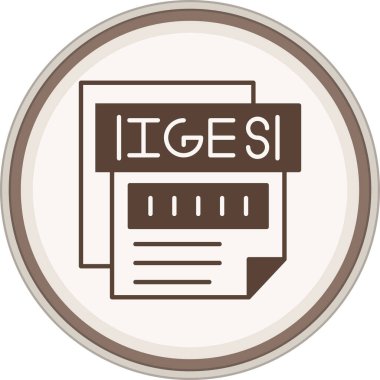 IGES Glyph kahverengi daire. Web Kullanımı için Vektör İllüstrasyonu