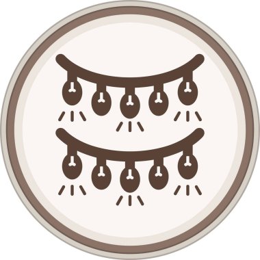 Ampul kabartmalı kahverengi daire. Web Kullanımı için Vektör İllüstrasyonu