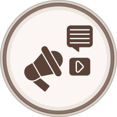 Digital Marketing Glyph brown circle. Vector Illustration For Web Use