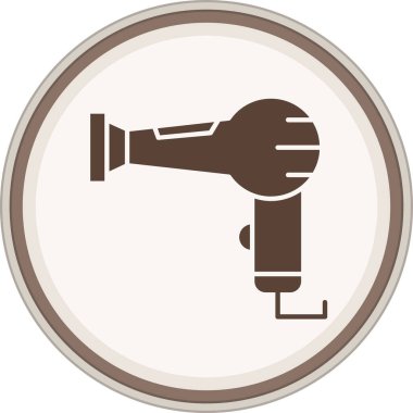 Hair Dryer Glyph brown circle. Vector Illustration For Web Use
