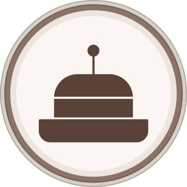 Tray Glyph brown circle. Vector Illustration For Web Use