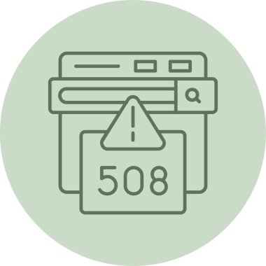 508 Hata Yeşil Çember. Web Kullanımı için Vektör İllüstrasyonu