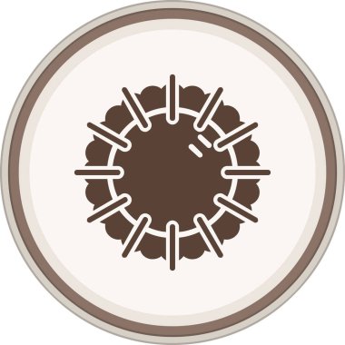 Frame Glyph brown circle. Vector Illustration For Web Use