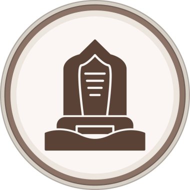 Heykel Glyph kahverengi çember. Web Kullanımı için Vektör İllüstrasyonu