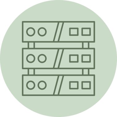 Sunucu yeşil daire. Web Kullanımı için Vektör İllüstrasyonu