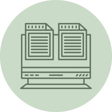 Document File green Circle. Vector Illustration For Web Use