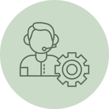 Technical Support green Circle. Vector Illustration For Web Use