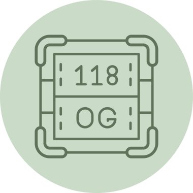 Oganesson green Circle. Vector Illustration For Web Use