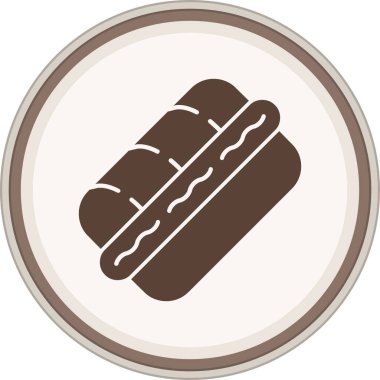 Hot Dog Glyph brown circle. Vector Illustration For Web Use