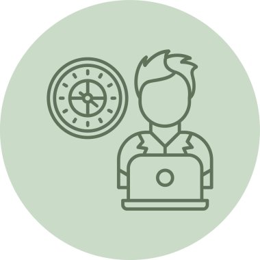 Çalışma Programı Yeşil Çember. Web Kullanımı için Vektör İllüstrasyonu