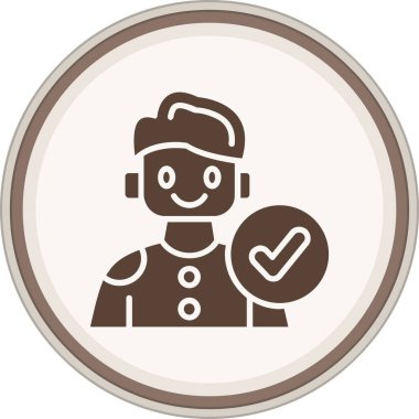 Profile Avatar Glyph brown circle. Vector Illustration For Web Use