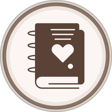 Diary Glyph brown circle. Vector Illustration For Web Use