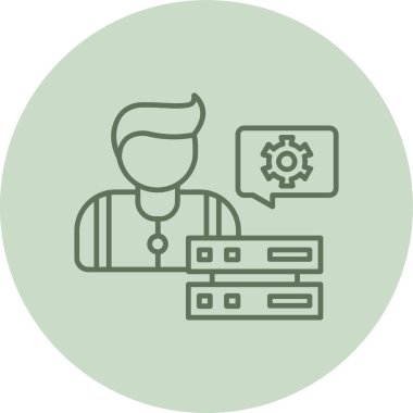 IT Support Specialist green Circle. Vector Illustration For Web Use