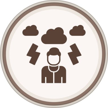 Depresif Glyph kahverengi çember. Web Kullanımı için Vektör İllüstrasyonu