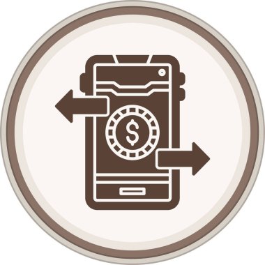 Çevrimiçi Transfer Glyph kahverengi çember. Web Kullanımı için Vektör İllüstrasyonu