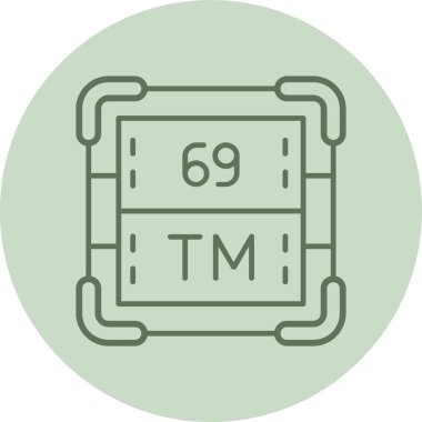 Thulium yeşil çemberi. Web Kullanımı için Vektör İllüstrasyonu