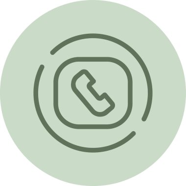 Kare telefon yeşil daire. Web Kullanımı için Vektör İllüstrasyonu