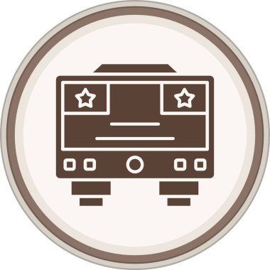 Tv Glyph brown circle. Vector Illustration For Web Use