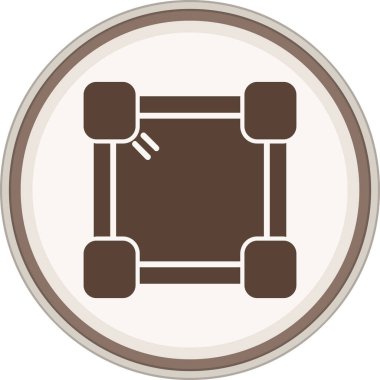Frame Glyph brown circle. Vector Illustration For Web Use