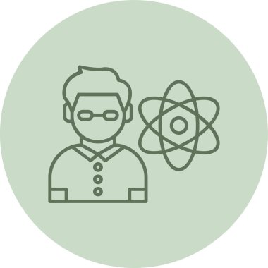 Bilim adamı Yeşil Çember. Web Kullanımı için Vektör İllüstrasyonu