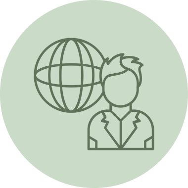 Worldwide green Circle. Vector Illustration For Web Use