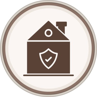 Protection Glyph brown circle. Vector Illustration For Web Use