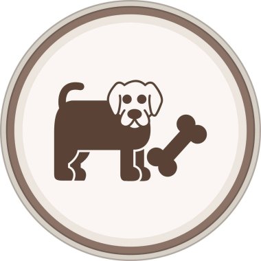 Köpek Glyph kahverengi çember. Web Kullanımı için Vektör İllüstrasyonu