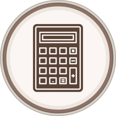 Hesap makinesi Glyph kahverengi daire. Web Kullanımı için Vektör İllüstrasyonu