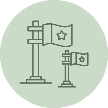 Bayrak yeşili daire. Web Kullanımı için Vektör İllüstrasyonu