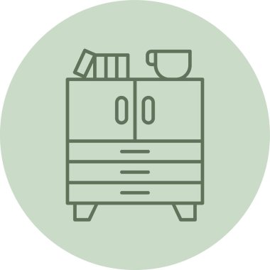 Cabinet green Circle. Vector Illustration For Web Use