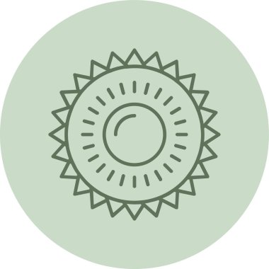 Güneş yeşili daire. Web Kullanımı için Vektör İllüstrasyonu