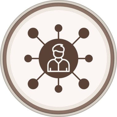 Yetenekli Glyph kahverengi çember. Web Kullanımı için Vektör İllüstrasyonu