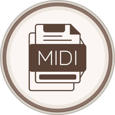 Midi Glyph kahverengi çember. Web Kullanımı için Vektör İllüstrasyonu