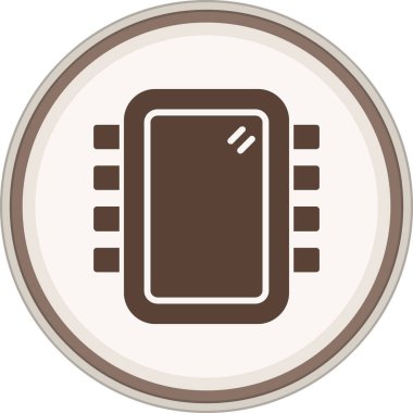 Glyph kahverengi daireyi çerçevele. Web Kullanımı için Vektör İllüstrasyonu