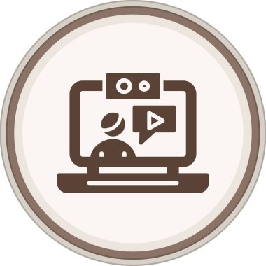 Online Training Glyph brown circle. Vector Illustration For Web Use