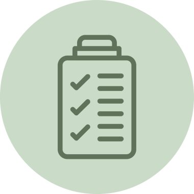 Clipboard-list-check green Circle. Vector Illustration For Web Use
