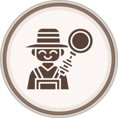 Suç Araştırmacısı Glyph Brown Çemberi. Web Kullanımı için Vektör İllüstrasyonu